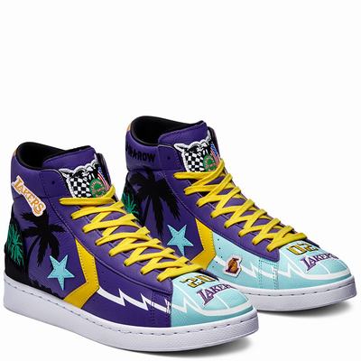 Converse x Chinatown Market "Lakers Championship Jacket" Pro Leather - Naisten Matalavartiset Tennar